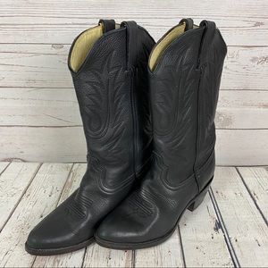 Durango Black Leather Western Cowboy Boots 6M